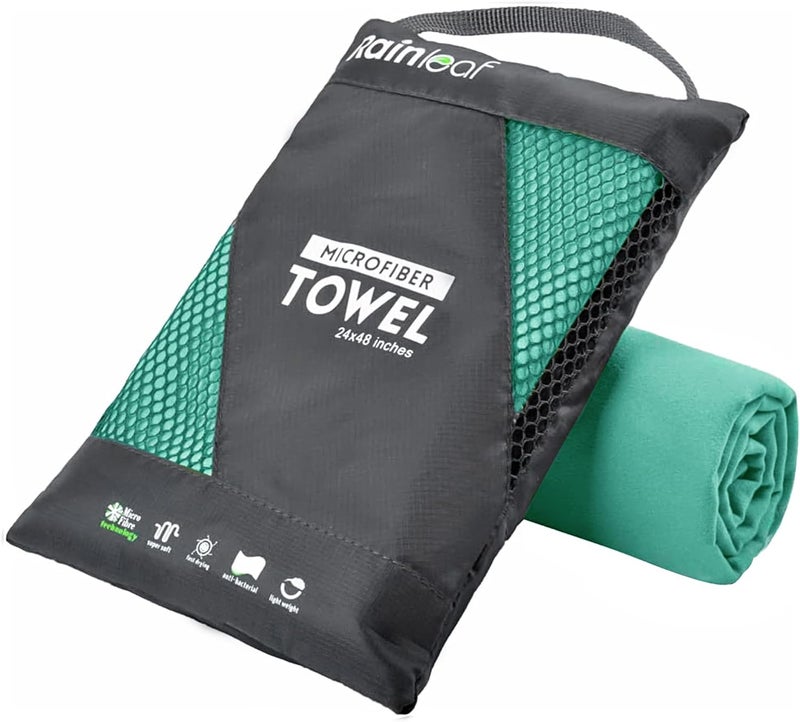Rainleaf Microfiber Towel Perfect Travel & Gym & Camping Towel. Quick Dry - Super Absorbent - Ultra Compact - Lightweight. Suitable for Trip, Beach, Shower, Backpacking, Pool - Image 1