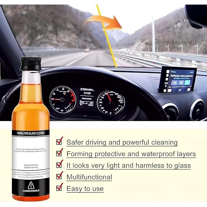 VISIONEX Oil Film Remover for Glass, Car Windshield Cleaner, Water Spot, for Home and Auto Windows Cleaning 200ML - Image 5