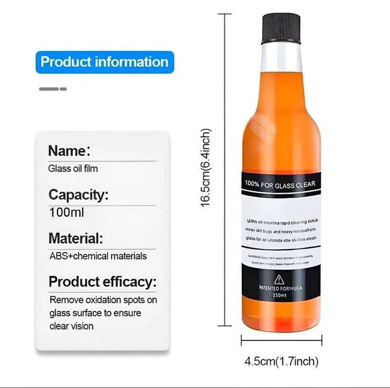VISIONEX Oil Film Remover for Glass, Car Windshield Cleaner, Water Spot, for Home and Auto Windows Cleaning 200ML - Image 2