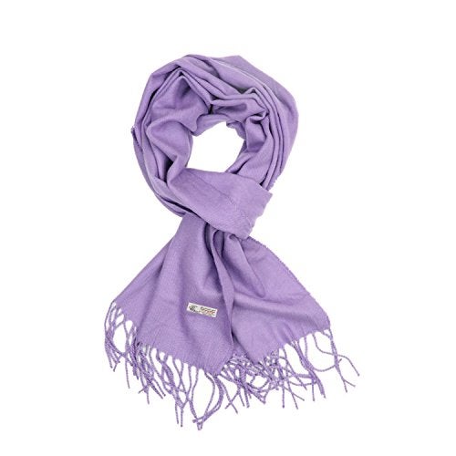 TZ Promise Plain Solid Color Cashmere Feel Classic Soft Luxurious Winter Scarf For Men Women (Light Purple) - Image 1