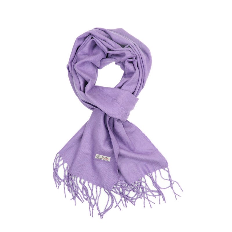 TZ Promise Plain Solid Color Cashmere Feel Classic Soft Luxurious Winter Scarf For Men Women (Light Purple) - Image 4