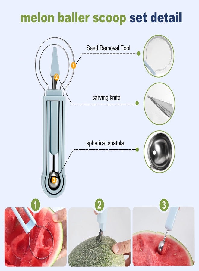 OERPHO 3-in-1 Watermelon cutter slicer tool set,Includes Christmas Tree Shaped Watermelon Slicer Cutter Tool and Melon Baller Scoop,Fruit Carving Tools for Watermelon,Cantaloupe and Dragon Fruit. - Image 4
