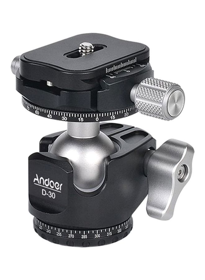 NIBEMINENT Aluminum Alloy Ball Head For Tripod Black/Silver  - Image 2