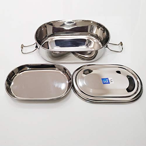 JVL VL Stainless Steel Lunch Box for Kids, Single Layer Tiffin Box with Inner Plate, Ideal for School, Office & Travel (Capsule Shape) - Image 3