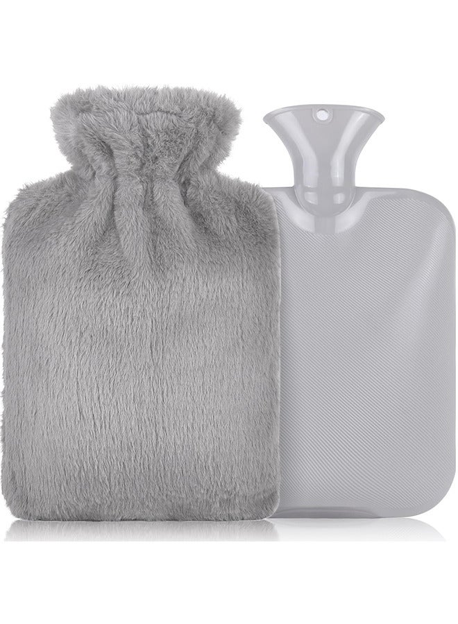 Depend 1000ML Hot Water Bottle With Soft Cover Leakproof Hot Water Bag Long Plush Warm Hand Pouch Reusable Hot Water Pouch For Women And Girl Portable Hot Water Bag For Office Home Bed - Image 1