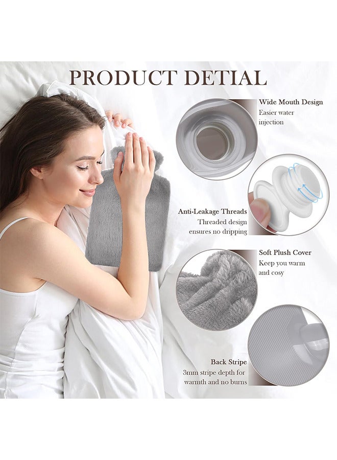Depend 1000ML Hot Water Bottle With Soft Cover Leakproof Hot Water Bag Long Plush Warm Hand Pouch Reusable Hot Water Pouch For Women And Girl Portable Hot Water Bag For Office Home Bed - Image 2