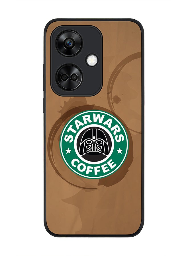 Stylizedd Rugged Black Edge case for OnePlus Nord CE3 Custom Slim fit Flexible Anti Drop Thin Phone Case Cover - Starwars Coffee - Image 1