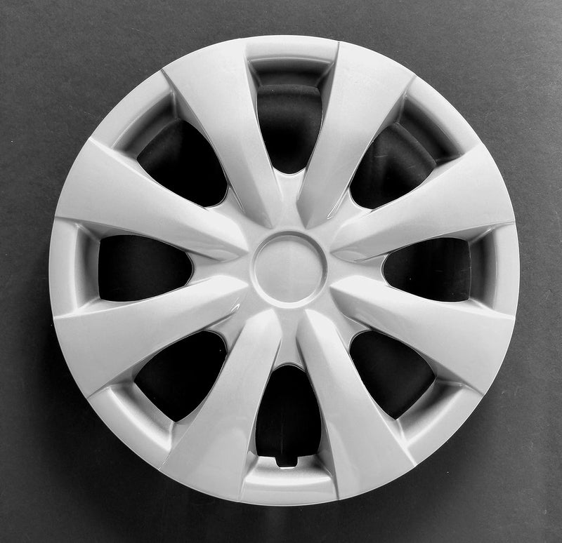 MARROW 15 Inch Wheel Covers Hubcaps for 2009-2013 Toyota Corolla - Set of 4, Silver, 8 Spoke, Plastic - Image 2