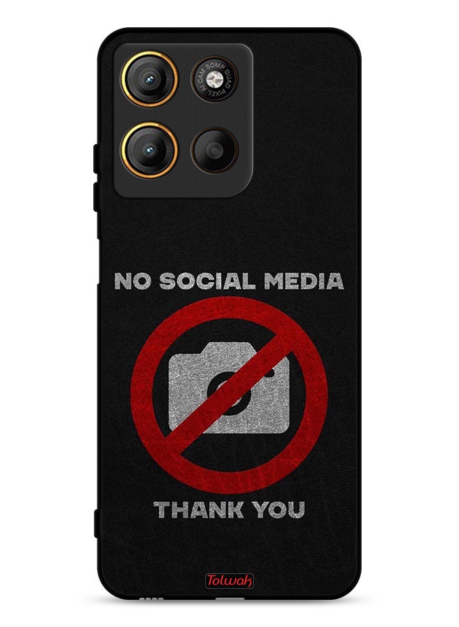 Tolwak Motorola Moto G15 Protective Case Cover No Social Media Thank You