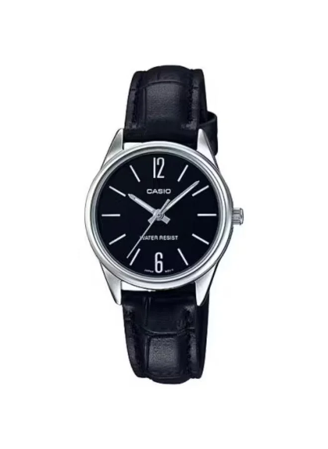 CASIO Men's Analog Display Watch With Black Leather Strap - LTP-V005L-1BUDF