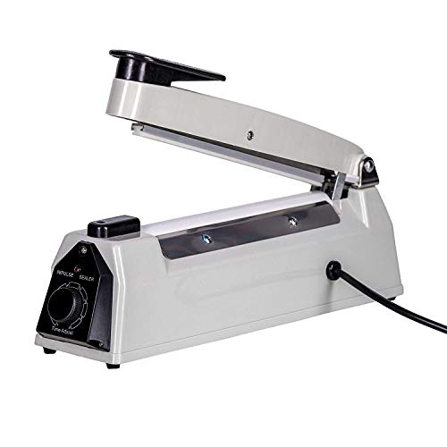 GOBBLER 200mm 8" Inch Electric Heat Sealing Machine for Plastic Bags Impulse Sealer Metal Body - White (PFS-200 MT) - Image 1