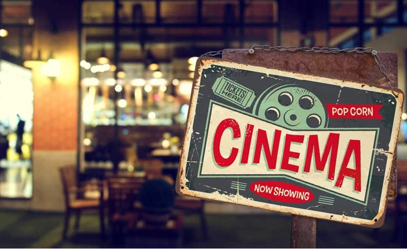 AOYEGO Cinema Tin Sign,Tickets Here Pop Corn and Movie Now Showing Vintage Metal Tin Signs for Cafes Bars Pubs Shop Wall Decorative Funny Retro Signs for Men Women 8x12 Inch - Image 3