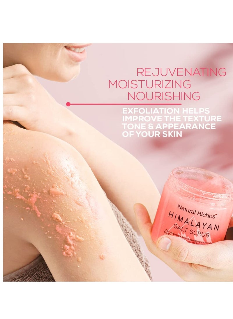 Natural Riches Natural Riches Himalayan Salt Exfoliating Body Scrub Lychee Bergamot Essential oil with Vitamin C - (12 Oz / 340 gm) Moisturize Deep Cleansing foot scrub body skin exfoliator  - Image 4