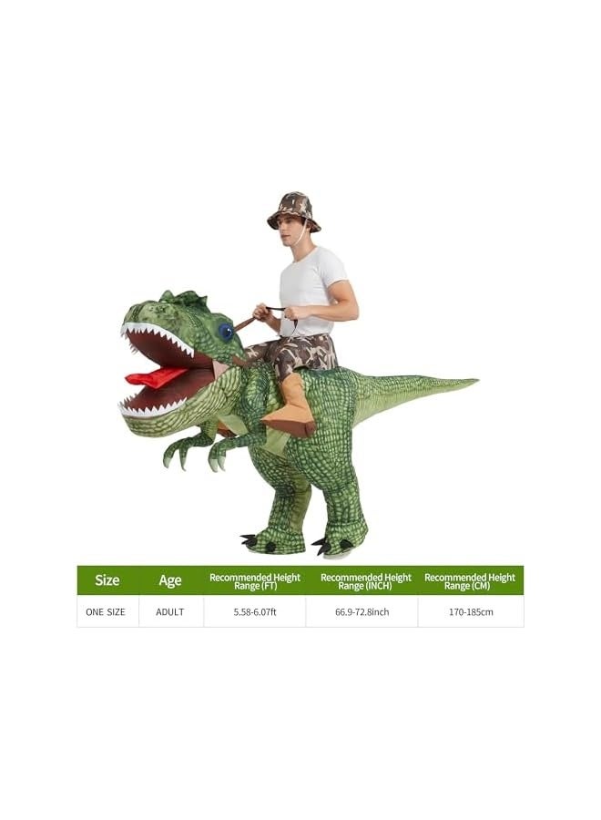 Loquat Inflatable Dinosaur Riding T Rex Air Blow up Funny Party  Costume for Adult - Image 3