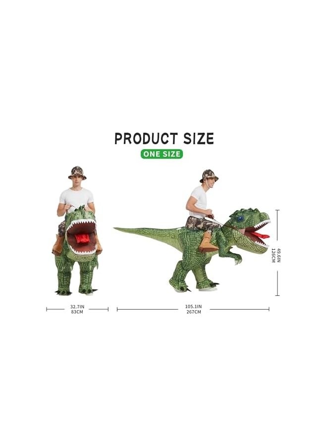 Loquat Inflatable Dinosaur Riding T Rex Air Blow up Funny Party  Costume for Adult - Image 2
