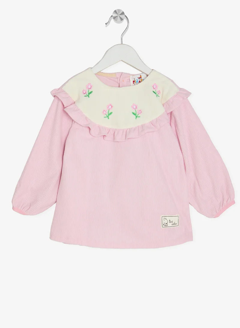 بنياتا فستان بأكمام طويلة وكشكش