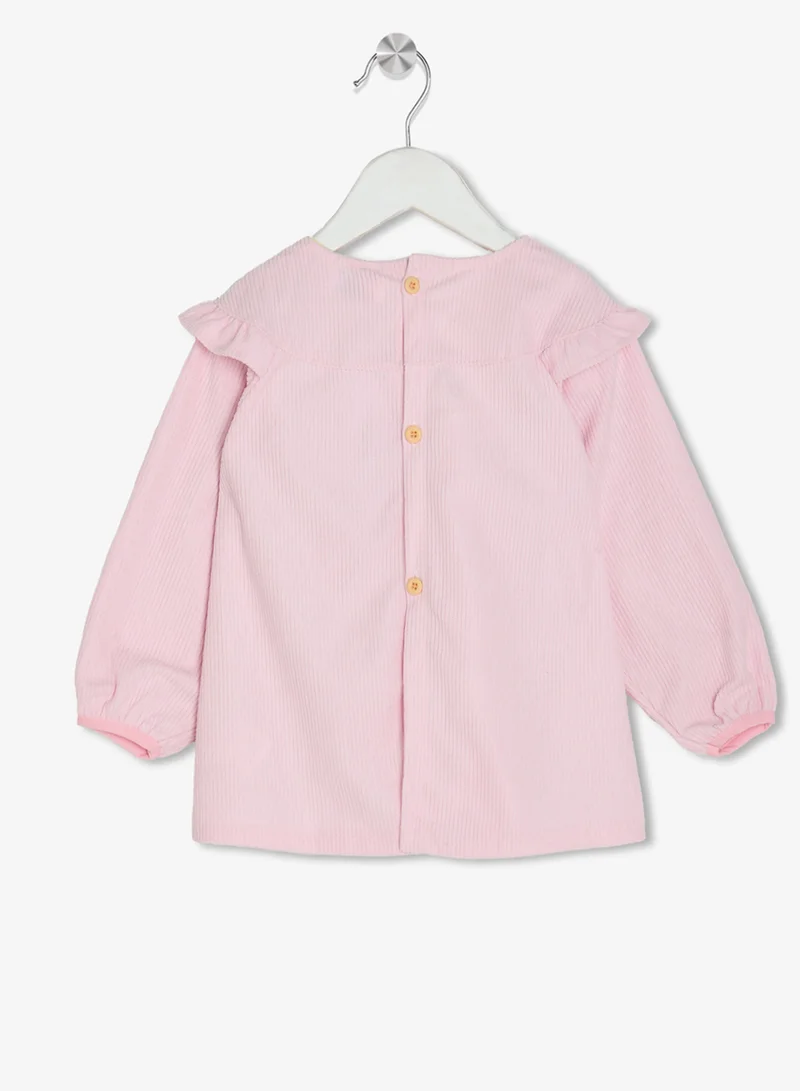 بنياتا فستان بأكمام طويلة وكشكش