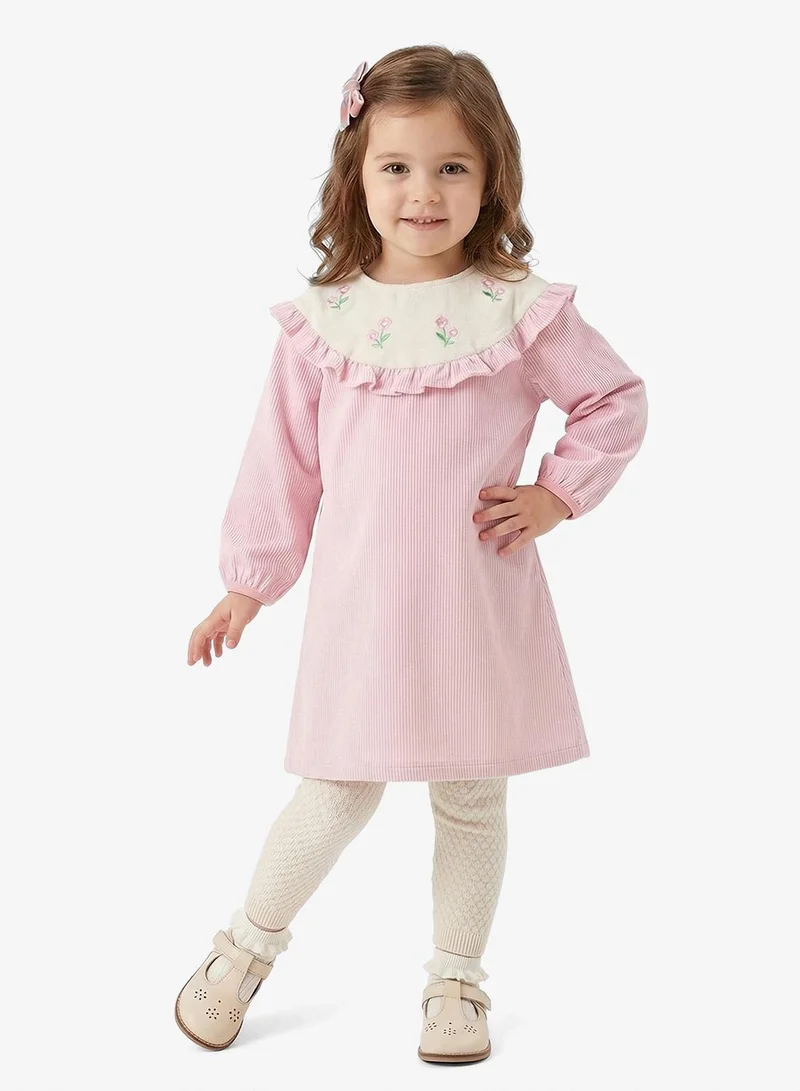 Pinata Long Sleeve Floral Print Collar Dress