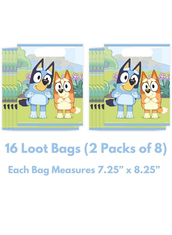 Unique Bluey Party Favors - Bluey Goodie Bags Stuffers - Bundle with 16 Goodie Bags, 16 Blowouts, Sticker - Birthday Party Decorations - Birthday Supplies - Image 2