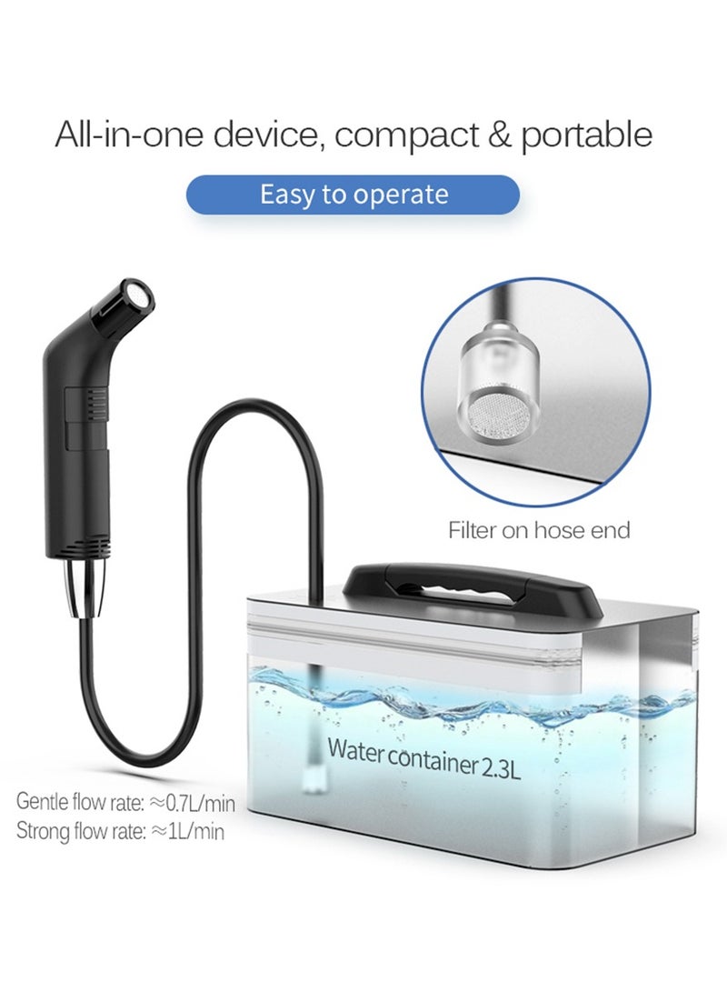 Portable Electric Shattaf Personal Travel Bidet Sprayer Kits Shower Spray Clean with 2.3L Water Storage and 2 Pack Mini Pocket Shattaf Sprayer, USB Rechargeable Bidet Sprayer, Handheld Bidet Sprayer for Travel , Bathroom and Outdoor Hiking - Image 4