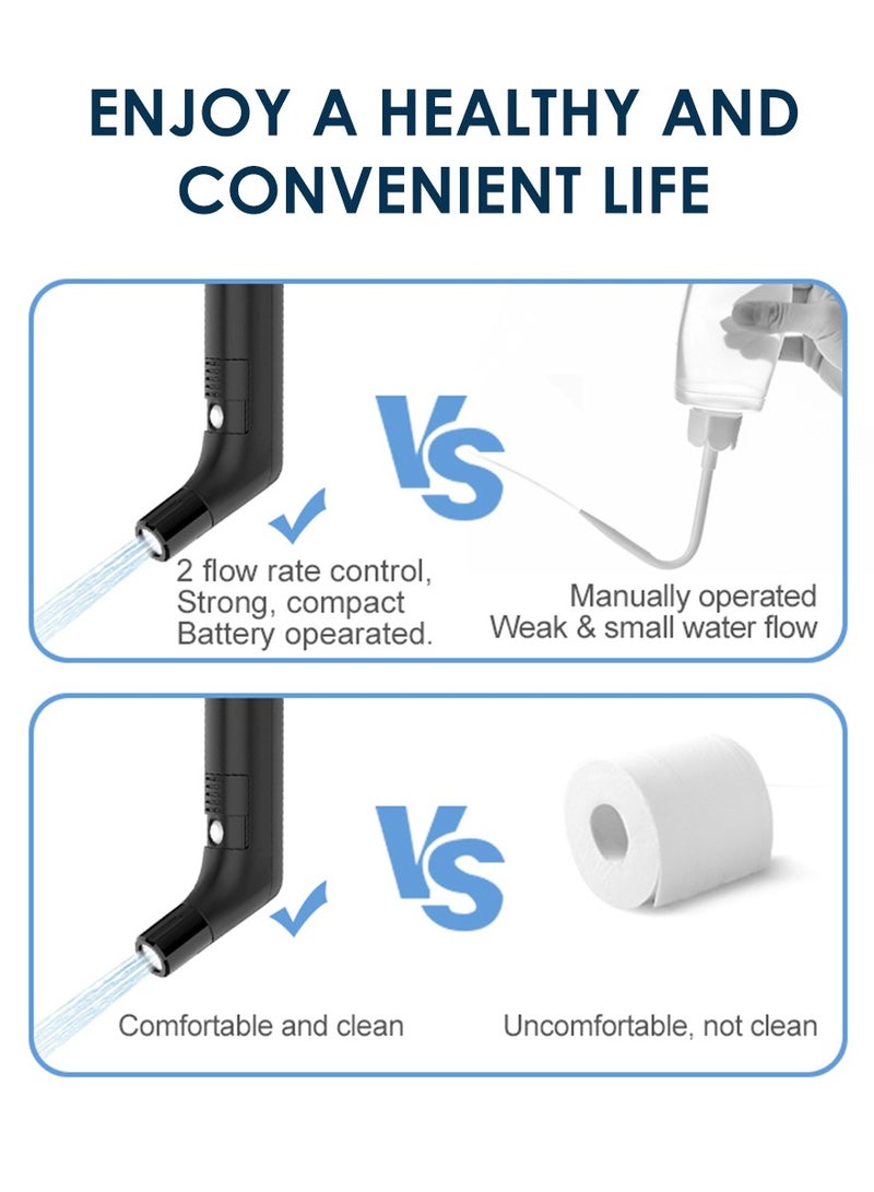 Portable Electric Shattaf Personal Travel Bidet Sprayer Kits Shower Spray Clean with 2.3L Water Storage and 2 Pack Mini Pocket Shattaf Sprayer, USB Rechargeable Bidet Sprayer, Handheld Bidet Sprayer for Travel , Bathroom and Outdoor Hiking - Image 5