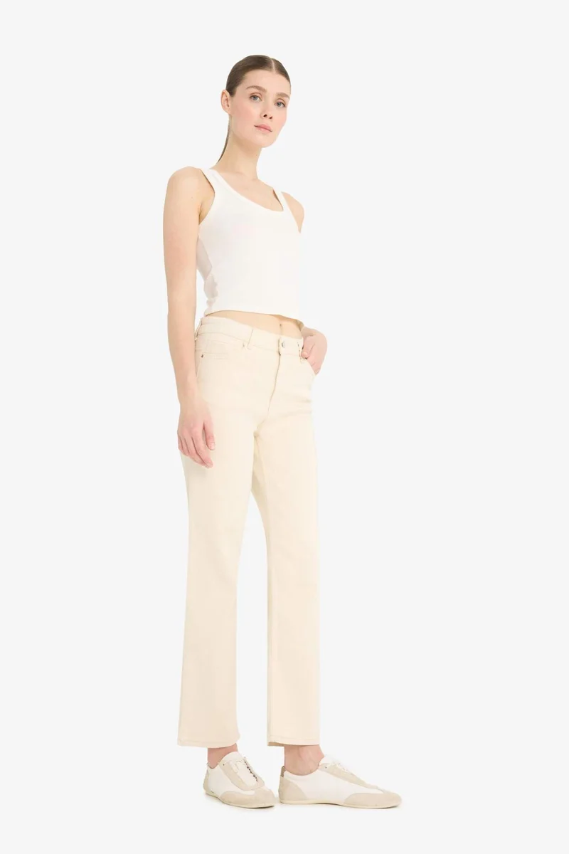 DeFacto Comfort Straight High Waist Ankle Length Jeans
