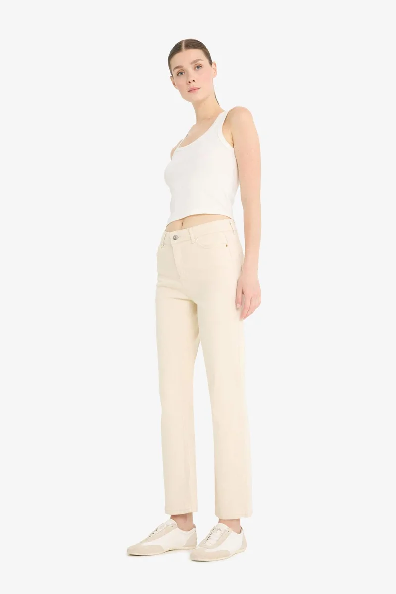 DeFacto Comfort Straight High Waist Ankle Length Jeans