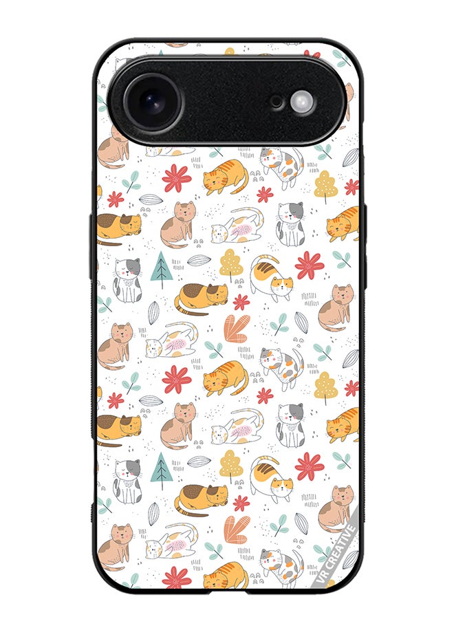 Protective Case Cover For Apple iPhone 17 Air Chilling Cat Pattern Design Multicolour