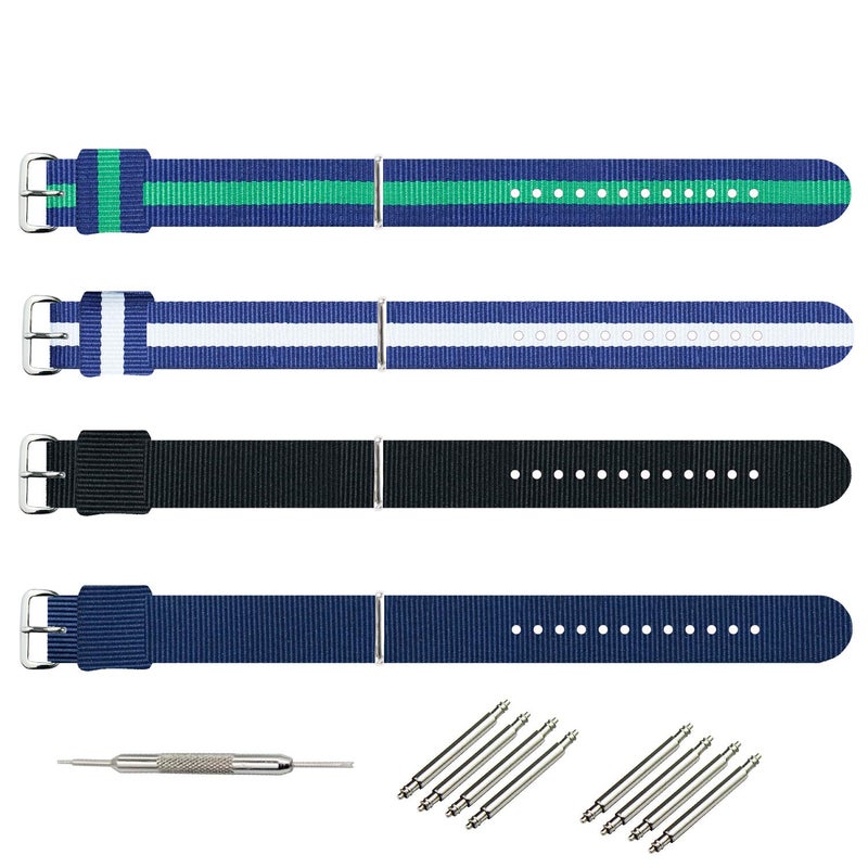 KHZBS HKZBS Canvas nylon strap accessories are For various brand watch straps, men's, women's and children's Watch band 10mm12mm13mm14mm15mm16mm17mm18mm19mm20mm22mm (Style 3 silver buckle, 10mm) - Image 1