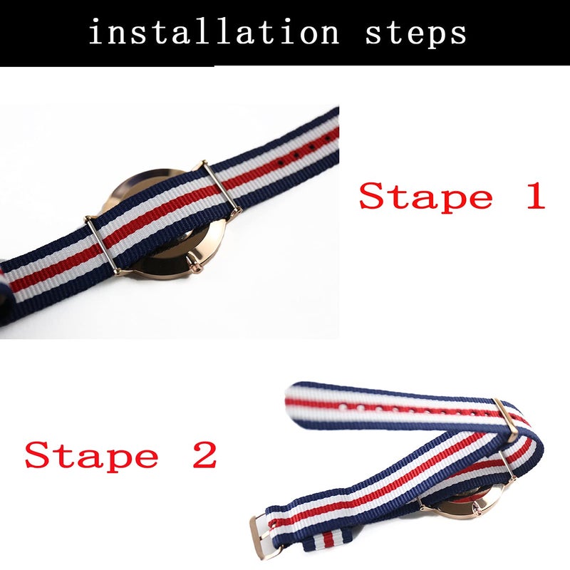 KHZBS HKZBS Canvas nylon strap accessories are For various brand watch straps, men's, women's and children's Watch band 10mm12mm13mm14mm15mm16mm17mm18mm19mm20mm22mm (Style 3 silver buckle, 10mm) - Image 4