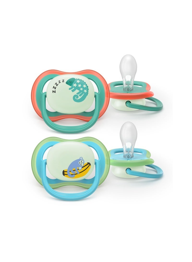 Philips Avent Ultra Air Nighttime Pacifier, 6-18 Months, 2 Pack - Image 1