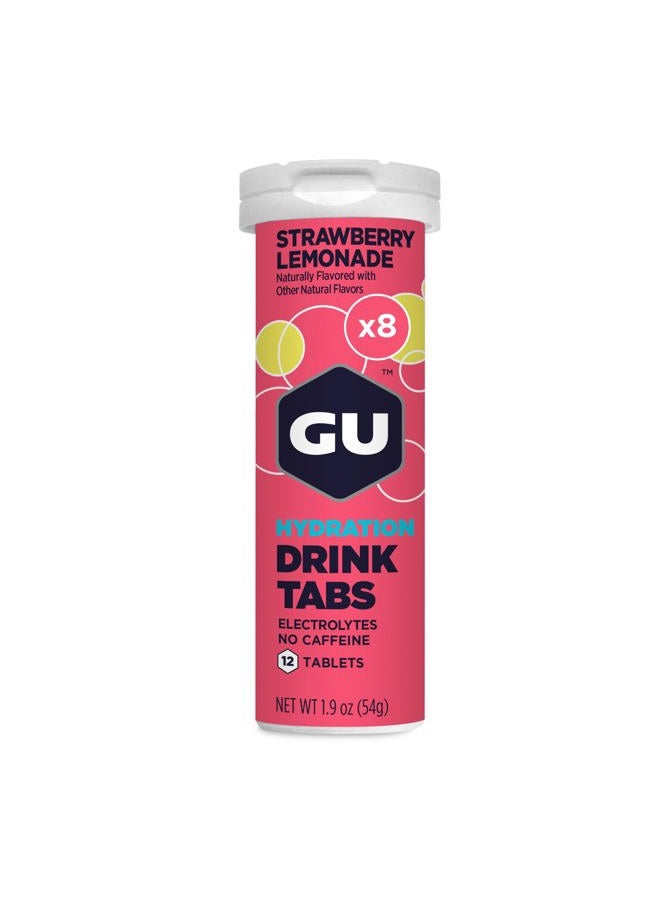 Gu Energy Hydration Electrolyte Drink Tablets, 8-Count (96 Servings), Strawberry Lemonade - Image 1