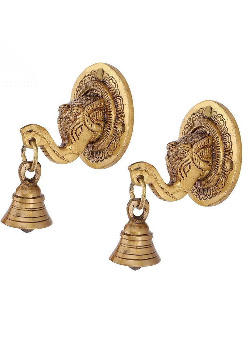 1piece Elephant Face Brass Decorative Bell - Image 1