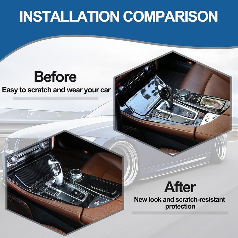 Sekhyna Control Gear Shift Panel Cover Trim for BMW 5 Series F10 2011-2017 - 3PCS ABS Carbon Accessories - Image 2