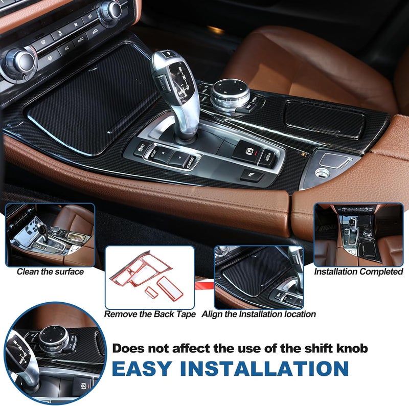 Sekhyna Control Gear Shift Panel Cover Trim for BMW 5 Series F10 2011-2017 - 3PCS ABS Carbon Accessories - Image 5
