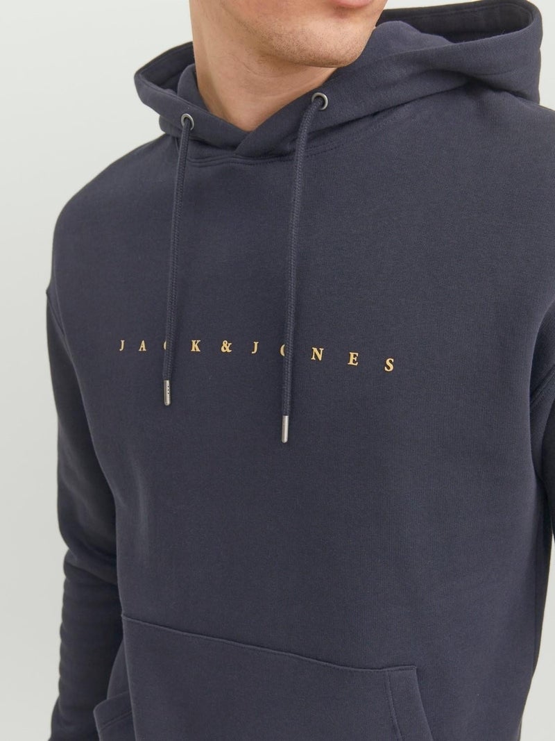 Jack Jones Hood Star Men's Navy Blue Hooded Sweatshirt - Image 5