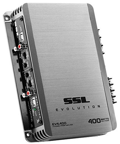 Sound Storm Laboratories EV4.400 4 Channel Car Audio Amplifier - 400 High Output, 2-8 Ohms, High/Low Level Inputs, Hook Up to Subwoofer for Bass