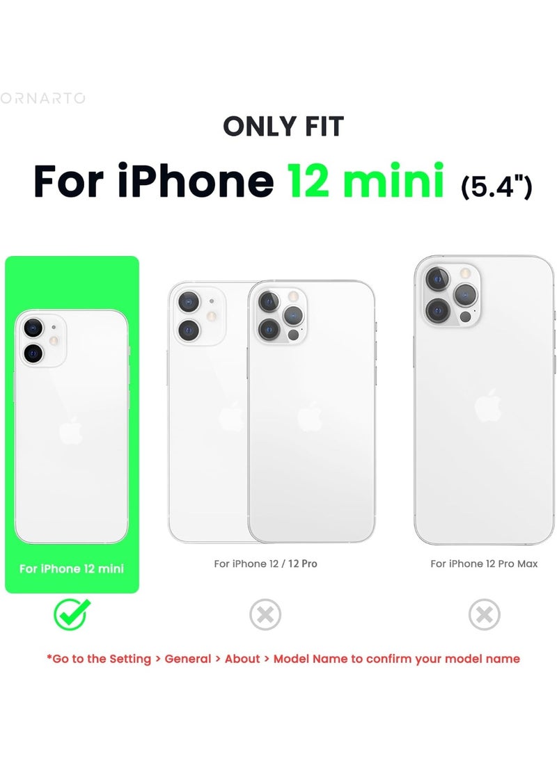 جراب متوافق مع iPhone 12 Mini، جراب رفيع من السيليكون السائل بثلاث طبقات مغطى بالكامل بمطاط جل ناعم مع غطاء جراب من الألياف الدقيقة 5.4 بوصة - (أحمر نبيذي) - Image 3