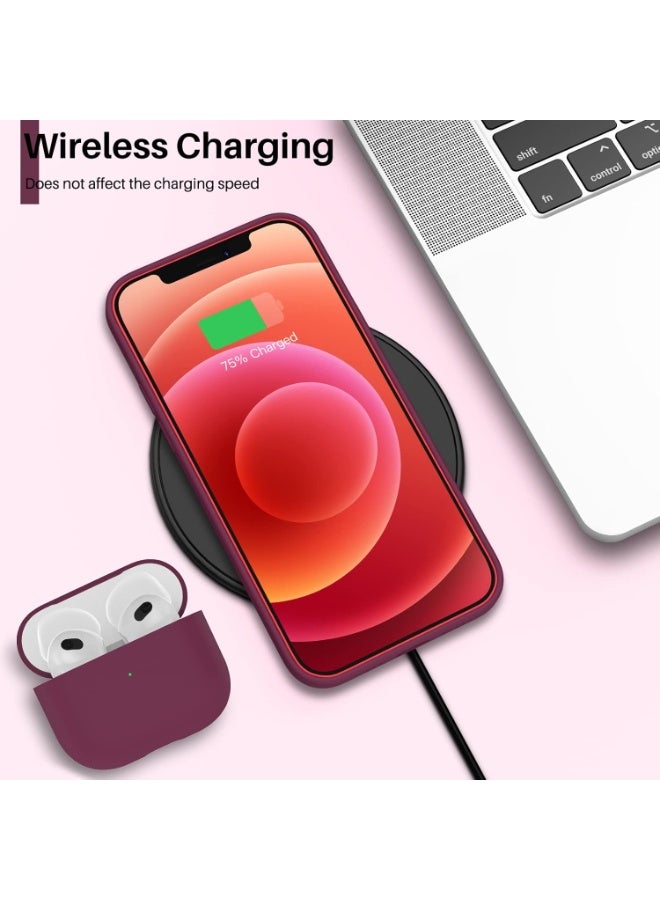 جراب متوافق مع iPhone 12 Mini، جراب رفيع من السيليكون السائل بثلاث طبقات مغطى بالكامل بمطاط جل ناعم مع غطاء جراب من الألياف الدقيقة 5.4 بوصة - (أحمر نبيذي) - Image 4