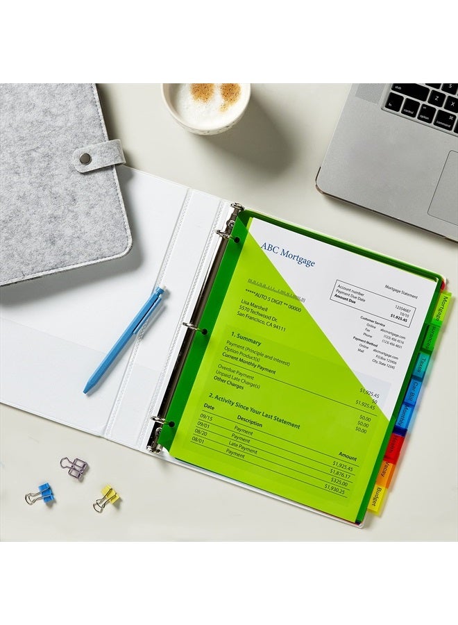 AVERY Avery Dividers for 3 Ring Binders, 8-Tab Binder Dividers, Plastic Binder Dividers with Pockets, Insertable Big Tabs, Multicolor, 1 Set (11903) - Image 3