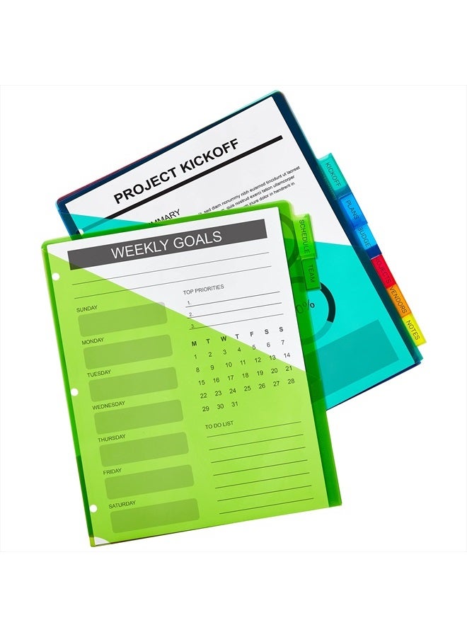 AVERY Avery Dividers for 3 Ring Binders, 8-Tab Binder Dividers, Plastic Binder Dividers with Pockets, Insertable Big Tabs, Multicolor, 1 Set (11903) - Image 2