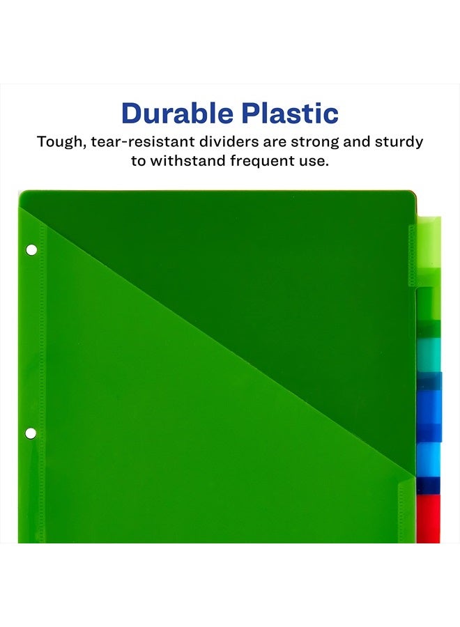 AVERY Avery Dividers for 3 Ring Binders, 8-Tab Binder Dividers, Plastic Binder Dividers with Pockets, Insertable Big Tabs, Multicolor, 1 Set (11903) - Image 4