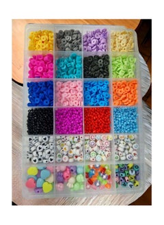 Generic Beads for Jewelry Making, Kids Girls, 8mm Multi-Color Beads, Heishi with Charms Set and Elastic String for Jewelry Making, Bracelets and Chains  - Image 5