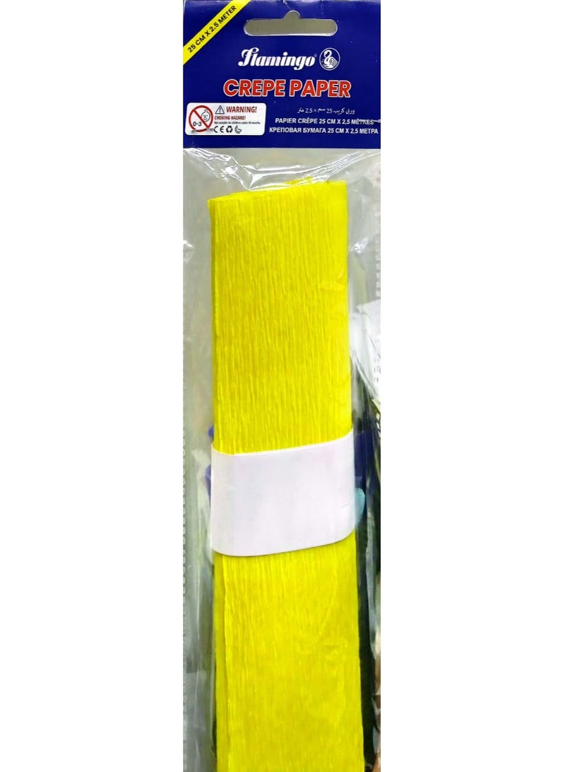 رول ورق كريب 50 سم × 2.5 متر لون أصفر - Image 3