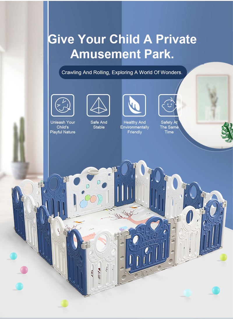 MaBaby - 18+1 Panels Baby Playpen,  Baby Play Yard Large Kids Safety Activity Play Center, Portable Baby Fence Play Area Baby Gate Playpen Safety Activity Center Adjustable Shape - Image 1