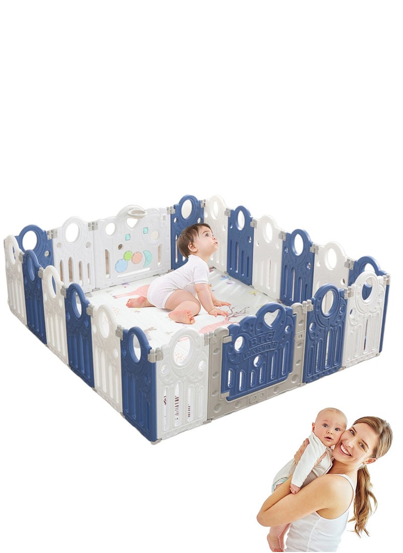 MaBaby - 18+1 Panels Baby Playpen,  Baby Play Yard Large Kids Safety Activity Play Center, Portable Baby Fence Play Area Baby Gate Playpen Safety Activity Center Adjustable Shape - Image 1