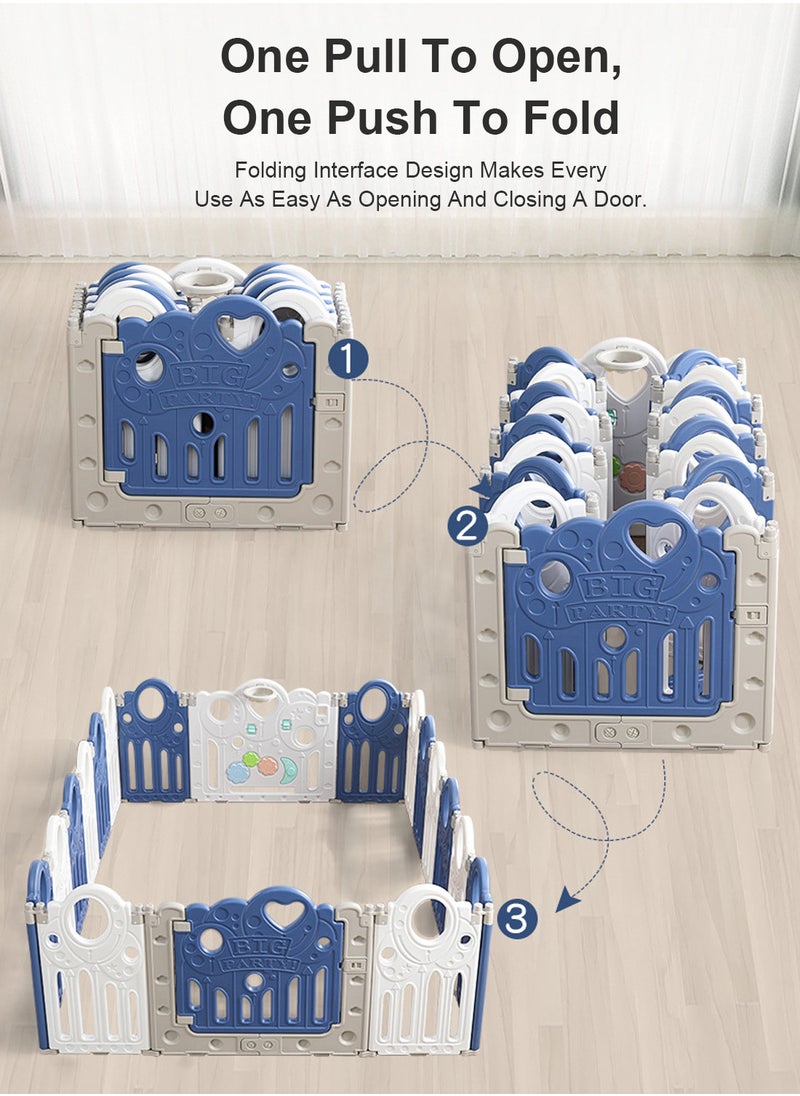 MaBaby - 18+1 Panels Baby Playpen,  Baby Play Yard Large Kids Safety Activity Play Center, Portable Baby Fence Play Area Baby Gate Playpen Safety Activity Center Adjustable Shape - Image 1