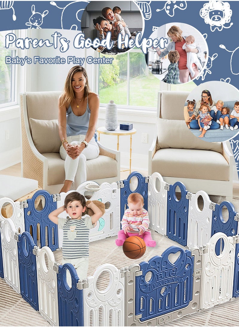 MaBaby - 18+1 Panels Baby Playpen,  Baby Play Yard Large Kids Safety Activity Play Center, Portable Baby Fence Play Area Baby Gate Playpen Safety Activity Center Adjustable Shape - Image 1
