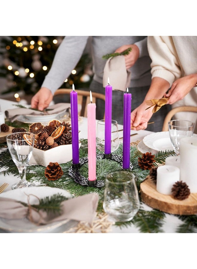 Shellwei Shellwei Advent Wreath Candle Holder with Metal Celtic Knot Advent Metal Candleholder Ring Wreath Nativity Joy, Faith, Love, Hope Candle Holder for Xmas Centerpiece Decor Church (Candles Not Included)  - Image 5