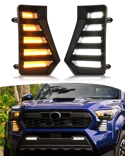 OKLSG LED Fog Lights Kit for 2024 2025 Toyota Tacoma DRL Daytime Running Lights Amber Turn Signal Front Bumper Lamps 4th Gen Toyota Tacoma Accessories (Horizontal clause) - Image 1